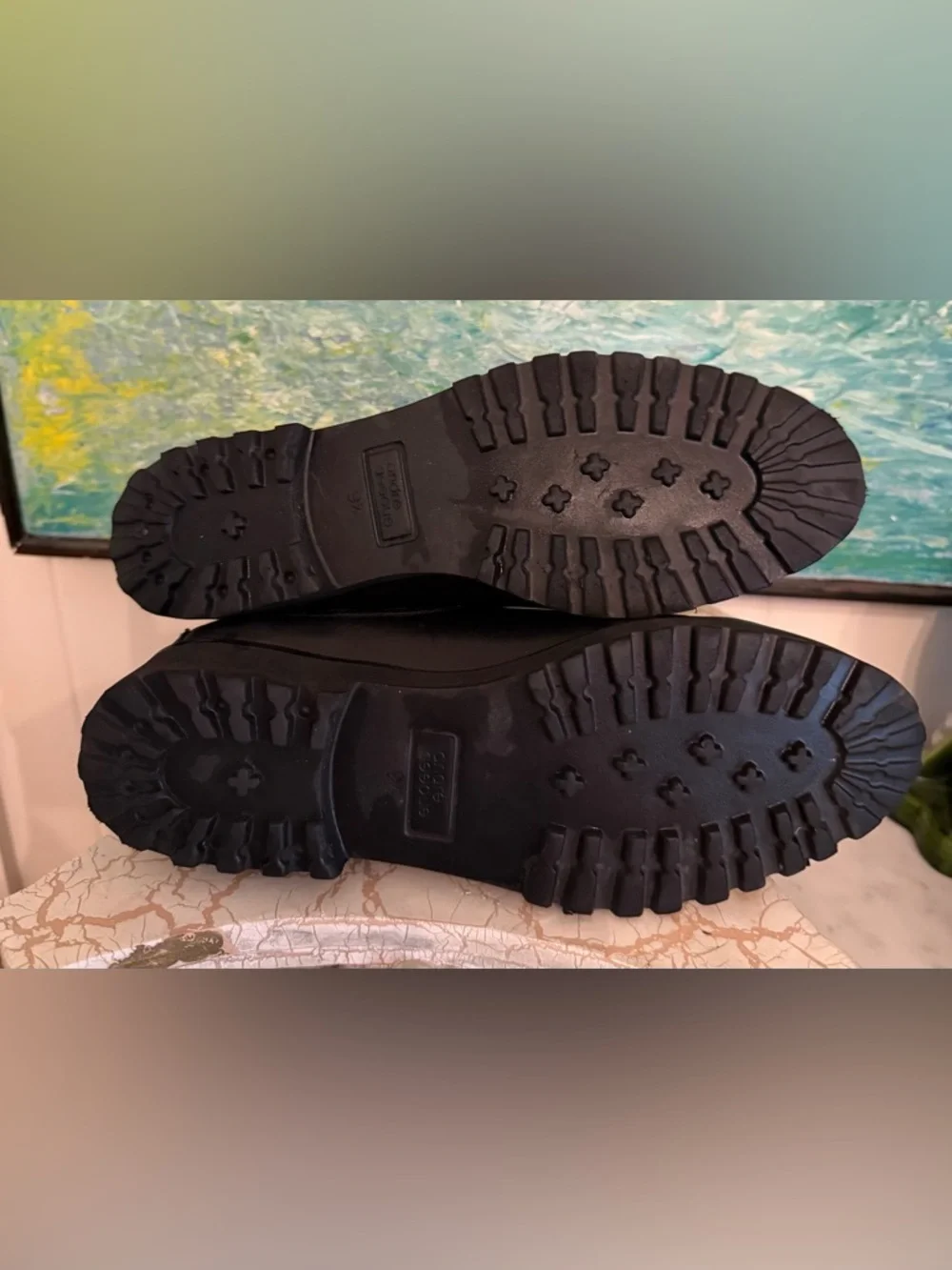 Andre Assous Black Leather Slip-On Shoe